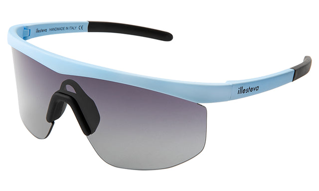 Managua Sunglasses side view in Matte Baby Blue Grey Gradient