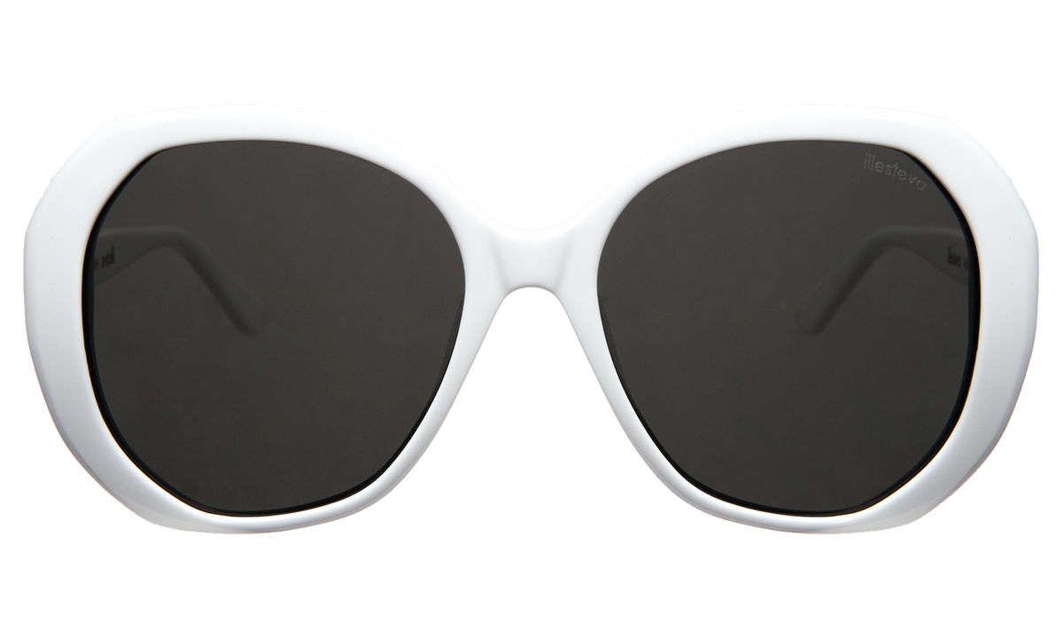 Manuela Sunglasses in White Grey, front view