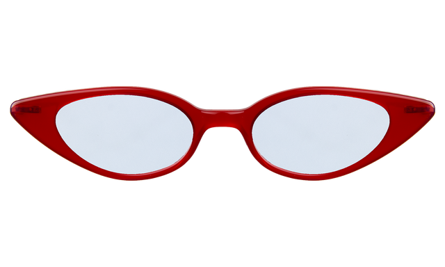  Marianne Sunglasses Side Profile in Red Gunmetal Metal Flat Mirror