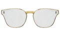 Front view of Martinique Sunglasses in Cream Marble/Silver Flat Mirror