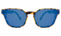 Front view of Martinique Sunglasses in Tortoise/Blue Flat Mirror