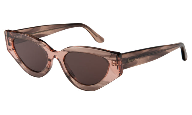 Mary Lou 51 Sunglasses Side Profile in Dusty Peach / Brown Flat
