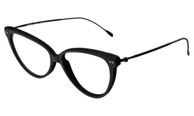 Adriana Optical side view in Matte Black Optical