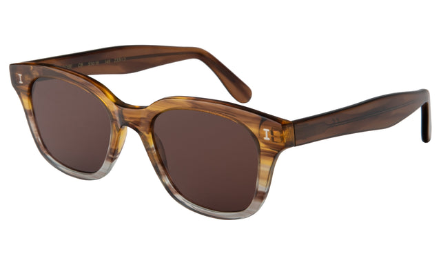 Melrose Sunglasses Side Profile in Golden Cedar / Brown Flat