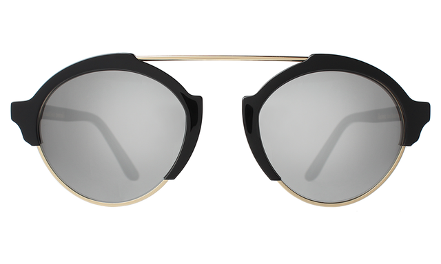  Milan III Sunglasses in Black With Silver Mirror