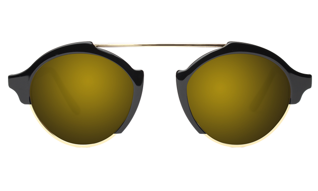 Milan IV Sunglasses in Black Gold Mirror