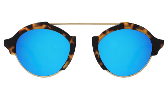 Milan IV Sunglasses in Tortoise Blue Mirror