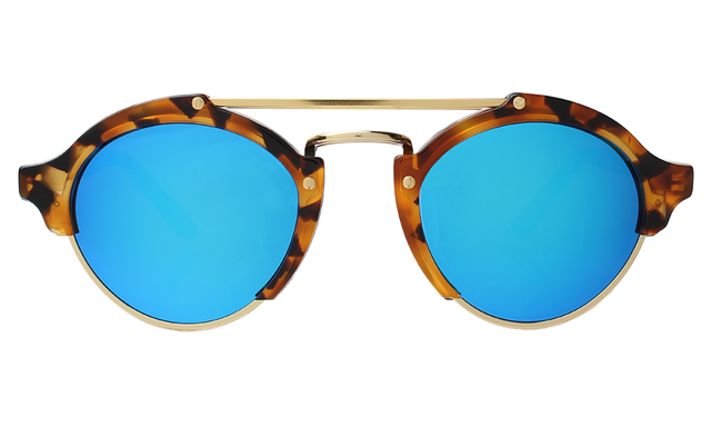  Milan Sunglasses in Light Tortoise with Blue Mirror
