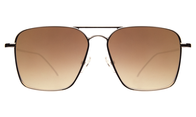  Milos Sunglasses front view in Silver Gold Gradient