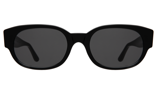 Montreal Sunglasses front view in Black with Grey Flat