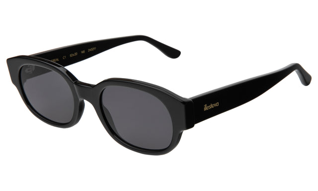 Montreal Sunglasses side view in Black / Grey Flat