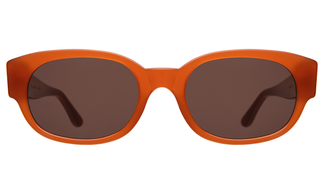 Montreal Sunglasses in Tangerine with Brown Flat