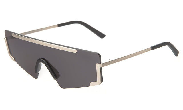 Morph Sunglasses Side Profile in Silver Matte Black Grey