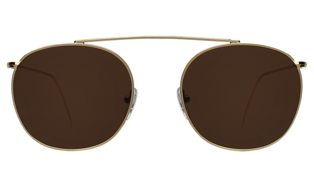 Mykonos II Sunglasses in Gold with Brown Flat