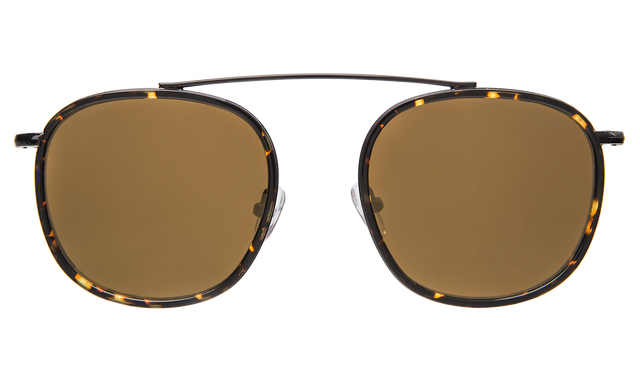 Mykonos Ace Sunglasses front view in Flame/Black with Gold Flat Mirror