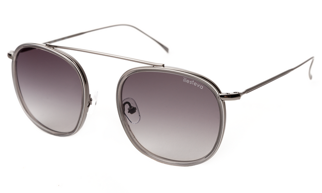 Mykonos Ace Sunglasses side view in Grey/Gunmetal / Grey Flat Gradient