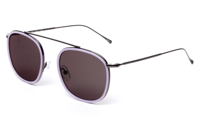 Mykonos Ace Sunglasses Side Profile in Lilac/Gunmetal / Grey Flat
