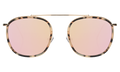 Front view of Mykonos Ace Sunglasses in White Tortoise/Gold/Bright Rose Flat Mirror