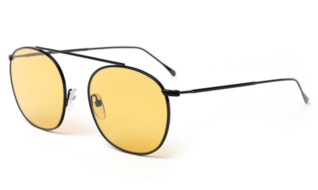 Mykonos II Sunglasses side view in Black / Honey Flat See Through