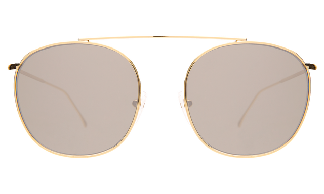 Mykonos II Sunglasses in Gold with Silver Flat Mirror