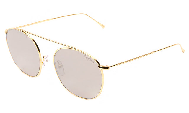Mykonos II Sunglasses Side Profile in Gold / Silver Flat Mirror