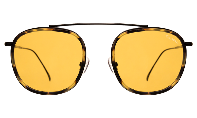 Mykonos Ace Sunglasses front view in Matte Tortoise/Matte Black with Honey Flat See Through