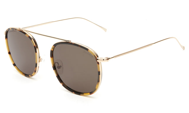 Mykonos Ace Sunglasses side view in Tortoise/Gold / Grey Flat