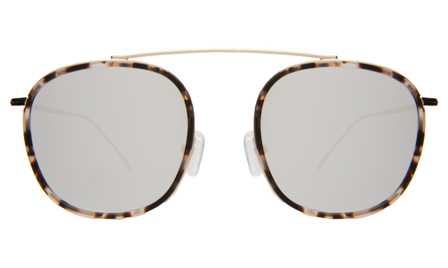color: White Tortoise/Gold / Silver Flat Mirror