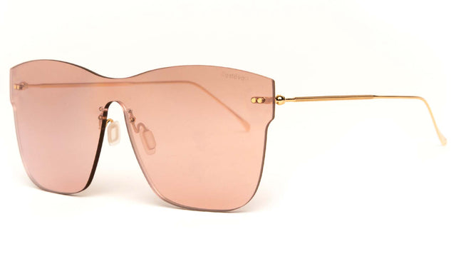Newbury II Mask Sunglasses Side Profile in Bright Rose / Bright Rose