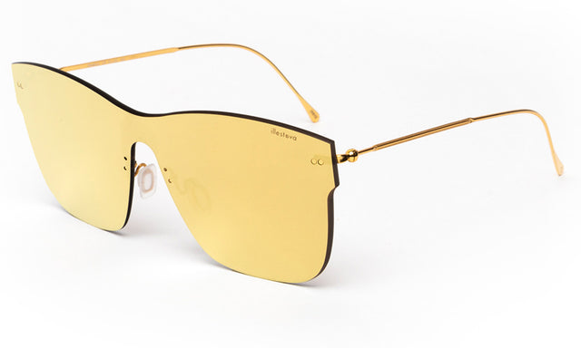 Newbury Mask Sunglasses side view in Bright Gold Bright Gold