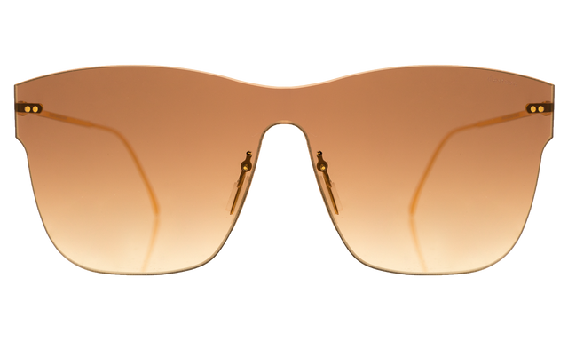 Newbury Mask Sunglasses front view in Gold Gradient Gold Gradient