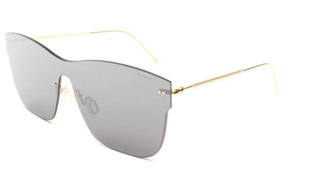 Newbury Mask Sunglasses side view in Metal Metal