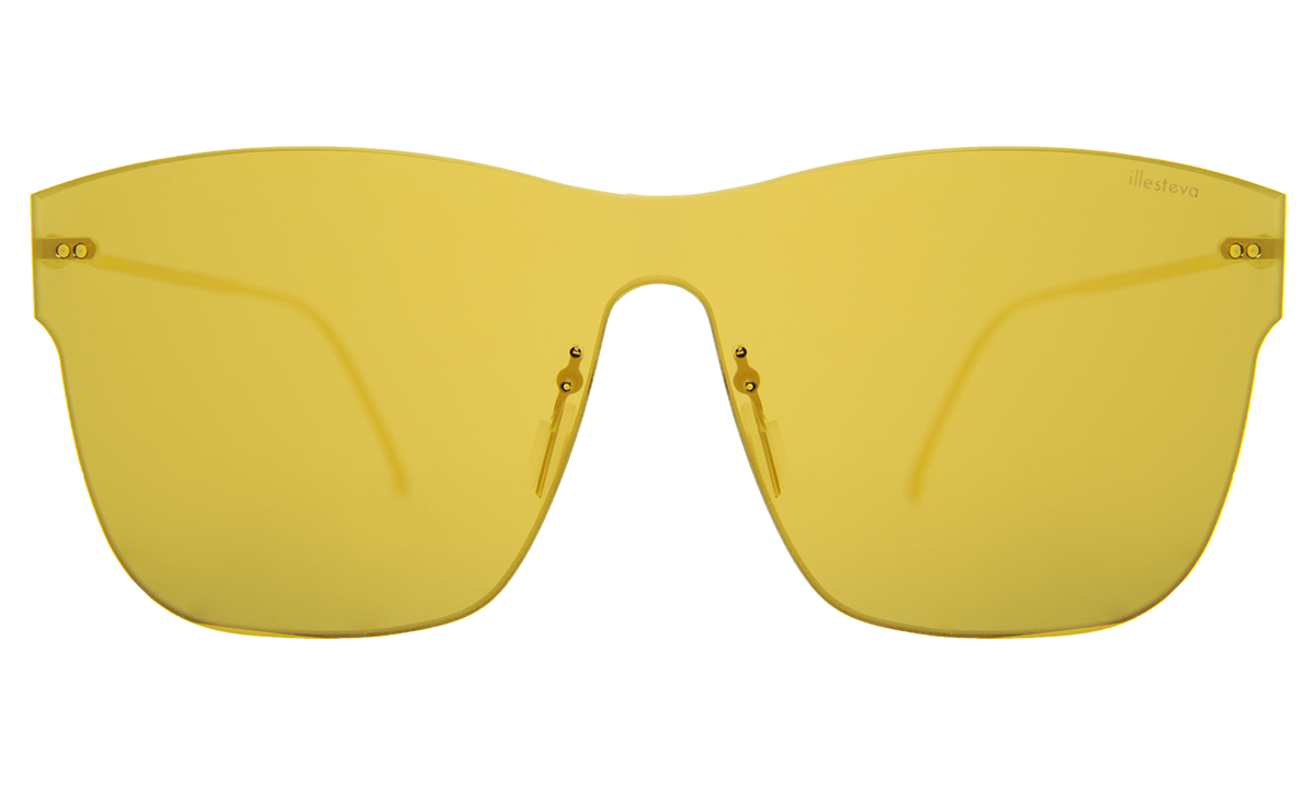 Newbury Mask Sunglasses in Yellow with Yellow lenses, front view