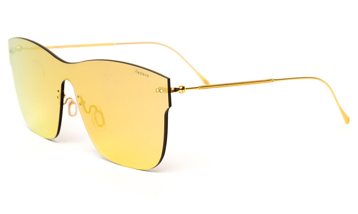 Newbury Mask Sunglasses in Yellow with Yellow lenses, side view