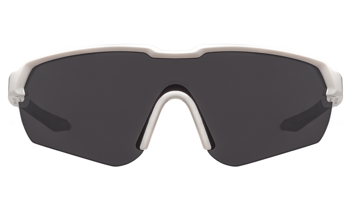 Nicaragua Sunglasses in White with Grey Polarized lenses, front view