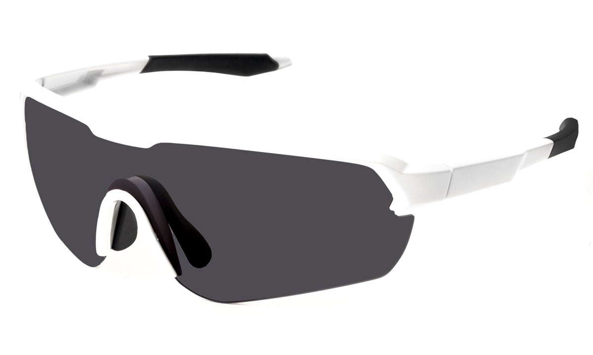 Nicaragua Sunglasses in White with Grey Polarized lenses, side view