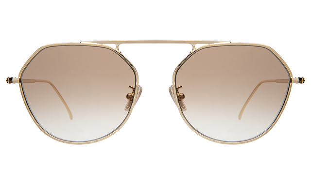 Nicosia 57 Sunglasses in Gold with Taupe Flat Gradient