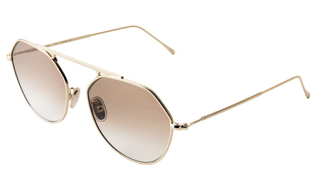 Nicosia 57 Sunglasses Side Profile in Gold / Taupe Flat Gradient