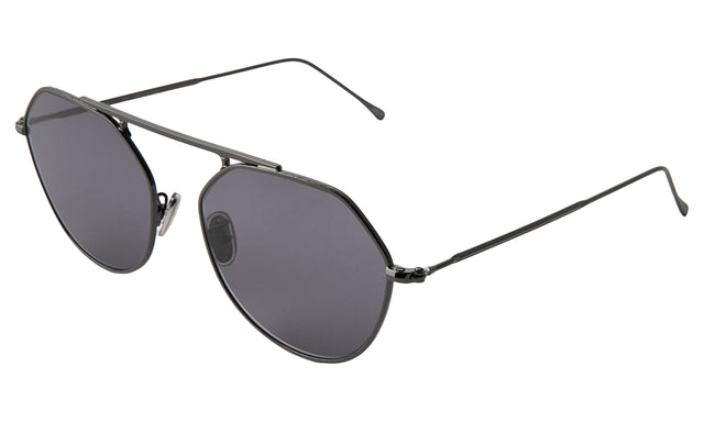 Nicosia 57 Sunglasses Side Profile in Gunmetal / Grey Flat