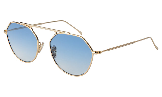 Nicosia Sunglasses Side Profile in Gold / Blue Flat Gradient See Through
