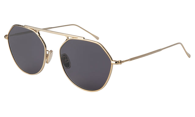 Nicosia Sunglasses Side Profile in Gold / Grey Flat