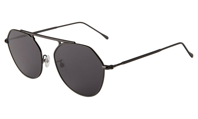 Nicosia Sunglasses Side Profile in Gunmetal / Grey Flat