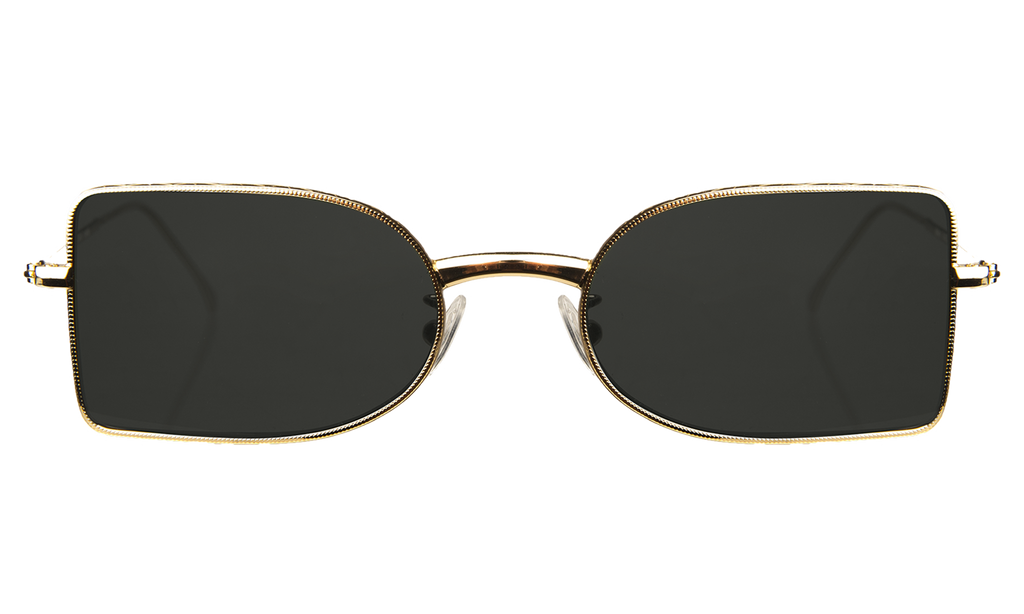 Chanel - Square Sunglasses - Black Gold Transparent - Chanel