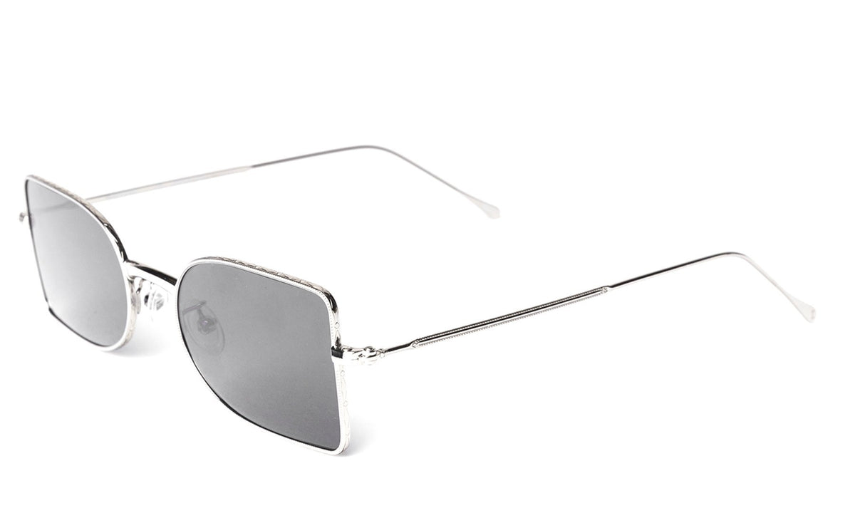Nostrand Sunglasses in Silver with Grey lenses, side view