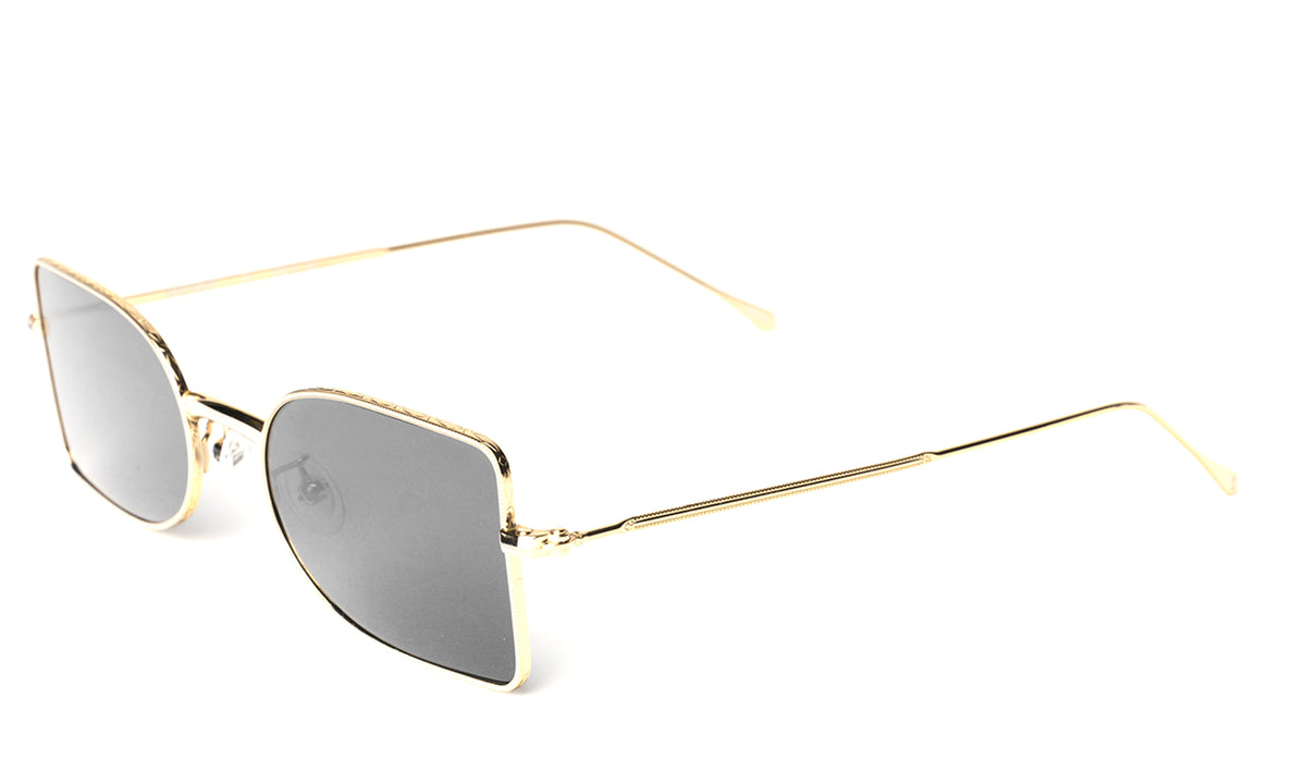 Nostrand Sunglasses in Gold with Grey lenses, side view