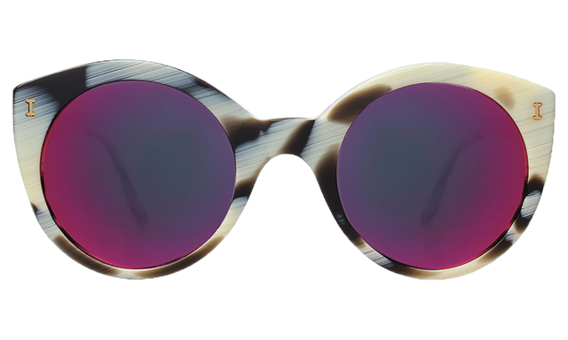 Palm Beach Sunglasses in Horn Pink Mirror