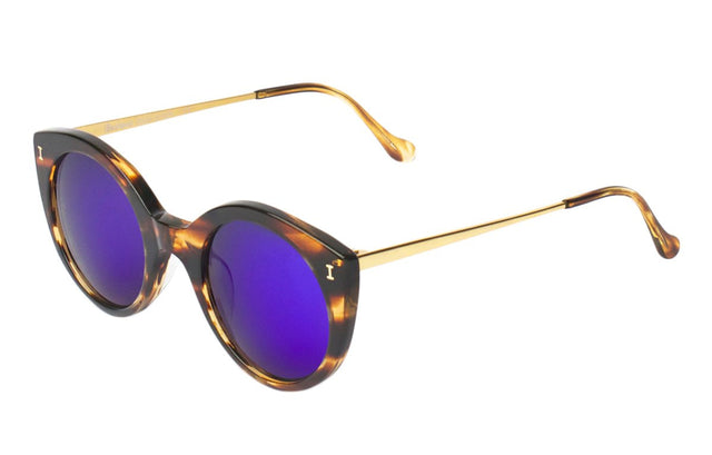Palm Beach Sunglasses Side Profile in Sand Violet Mirror