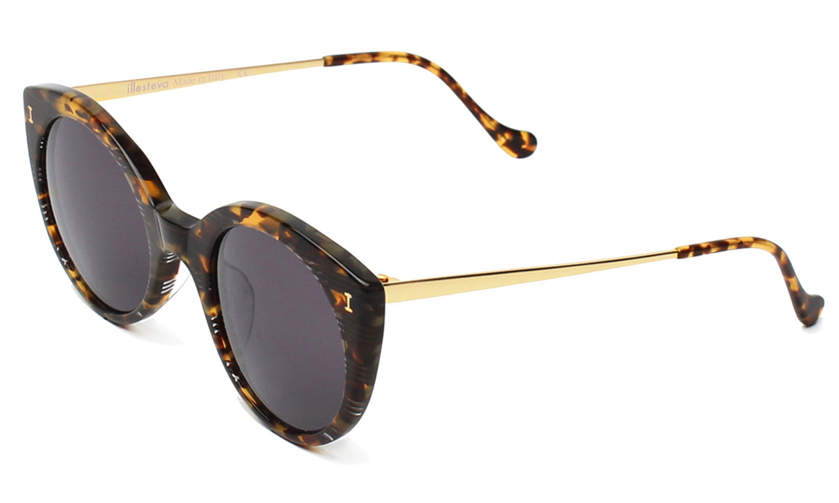 Palm Beach Sunglasses in Tortoise Stripes Grey, side view