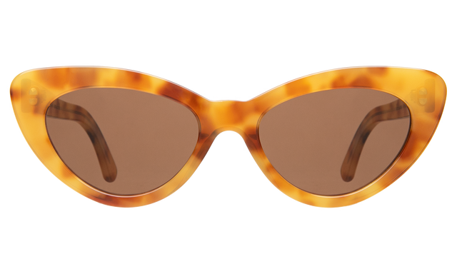 Pamela Sunglasses in Amber with Brown Flat