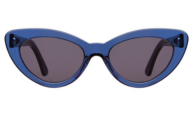 Pamela Sunglasses front view in Cobalt with Grey Flat
